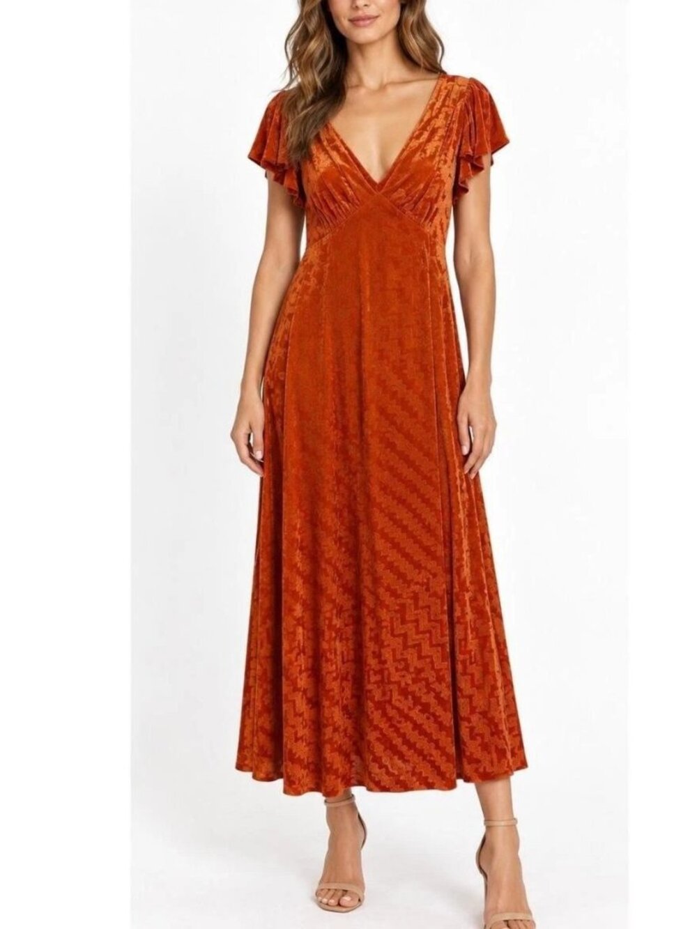 Calvin Klein Velvet Sleeveless Maxi Sz 8